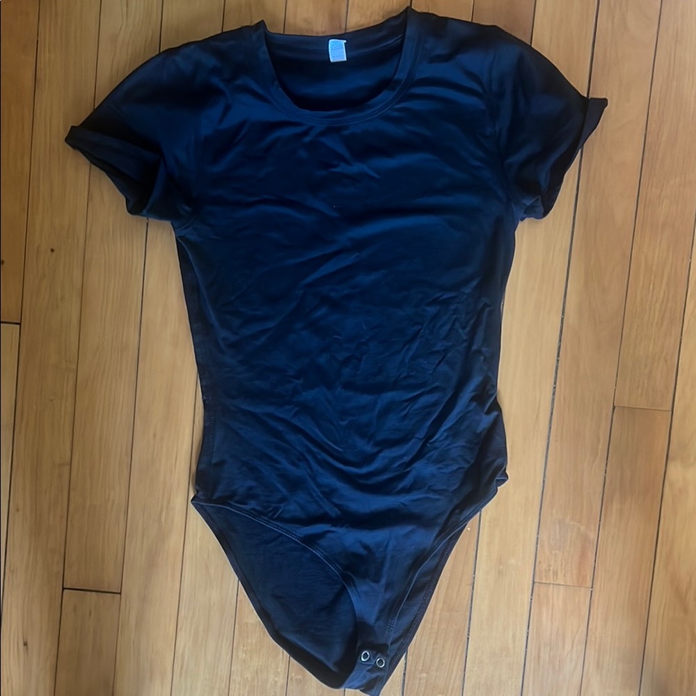 Black/Dark grey Short Sleeve Bodysuit Glyder